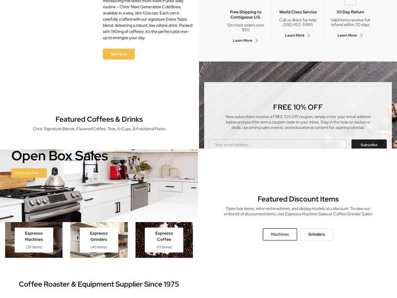 Chris' Coffee Service Menu