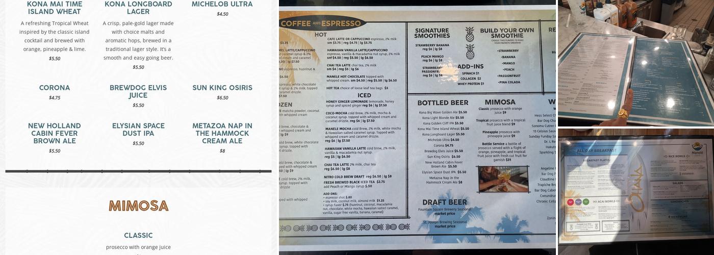 Manelé Cafe Menu