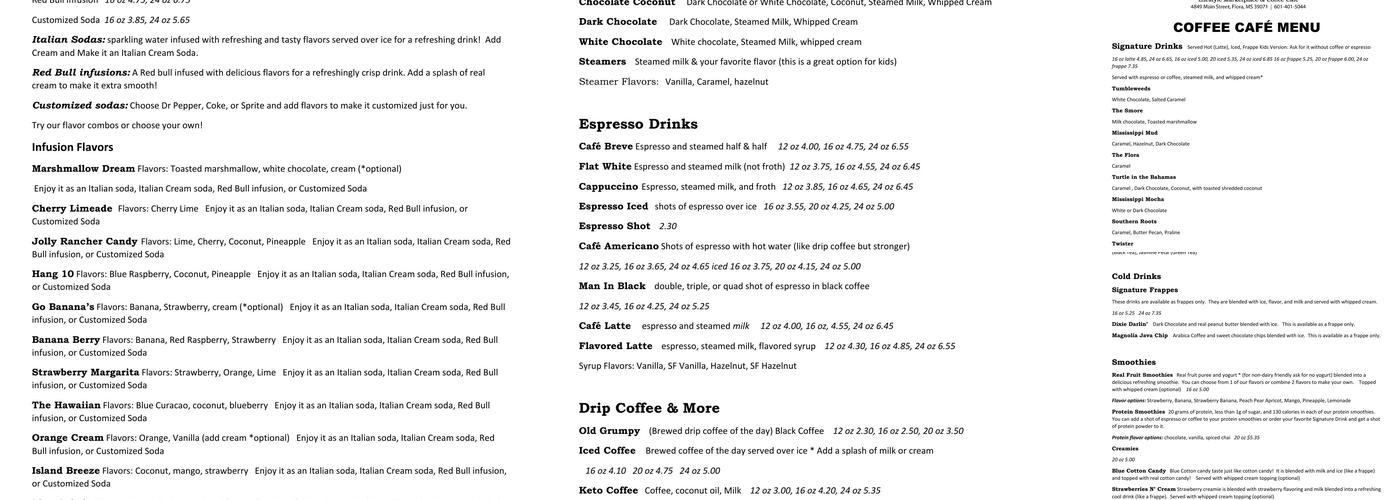 Cotton & Tumbleweeds Lifestyle Marketplace Menu