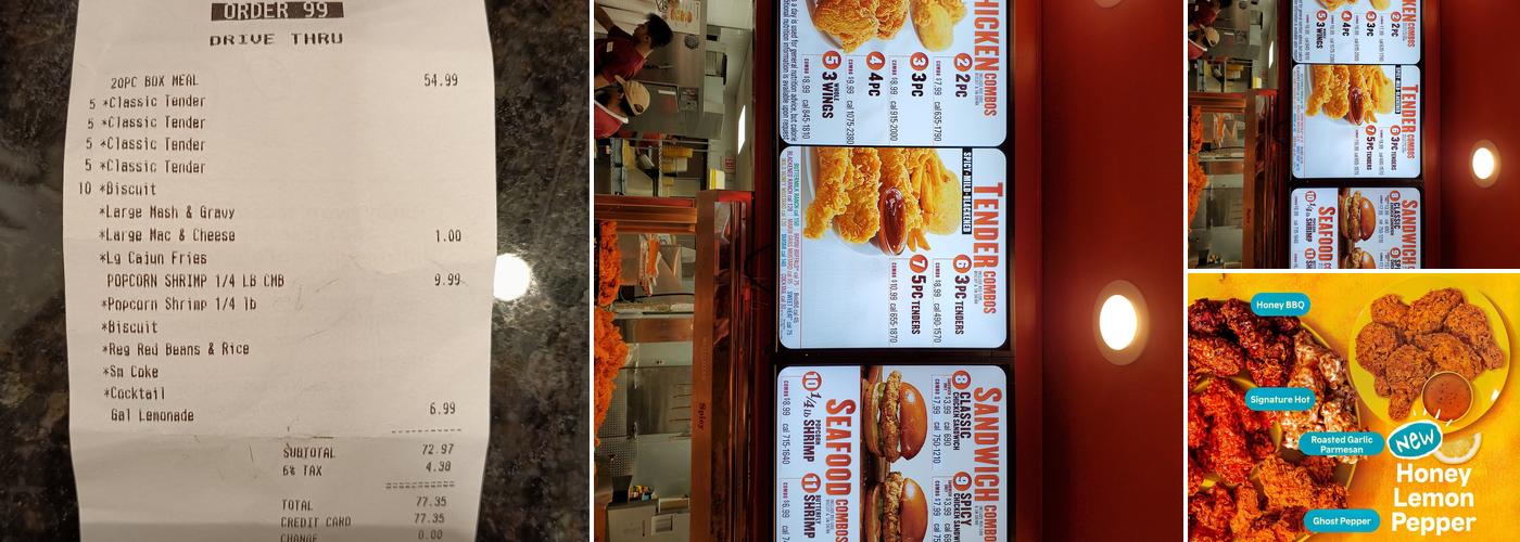 Popeyes Louisiana Kitchen Menu
