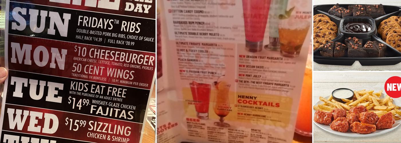 TGI Fridays Menu