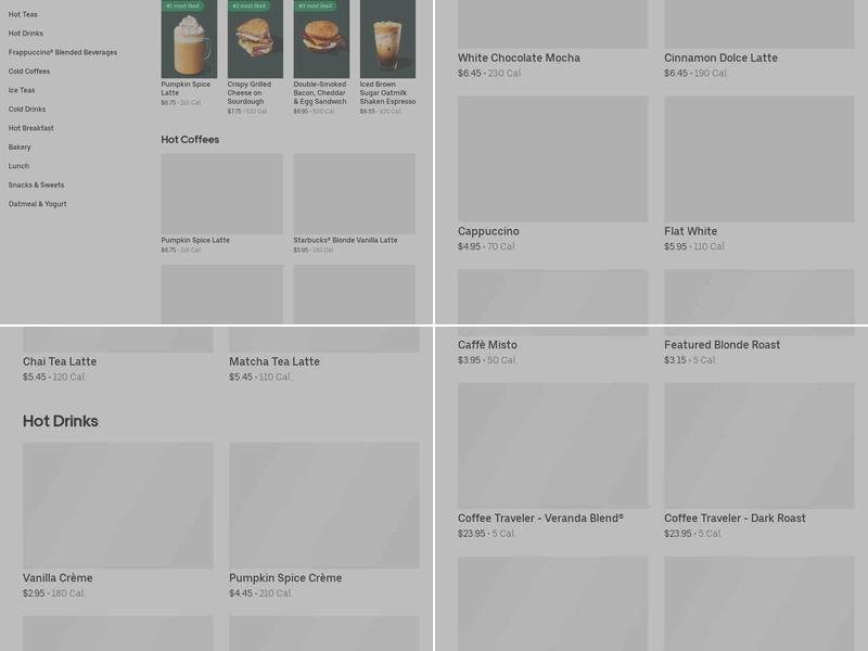 Starbucks Menu