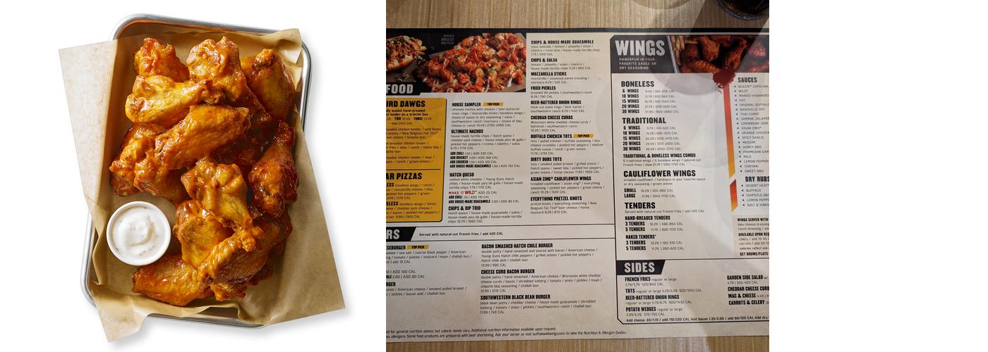 Buffalo Wild Wings Menu