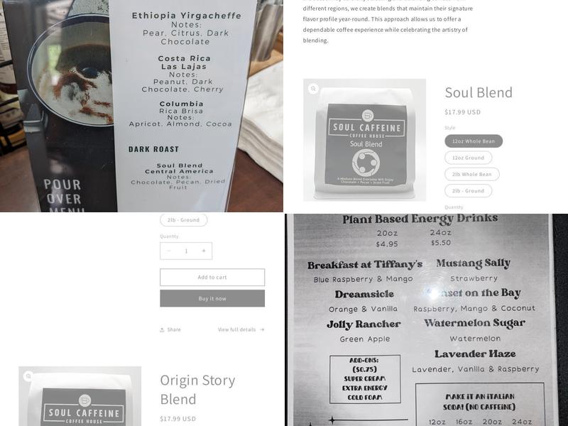 Soul Caffeine Menu