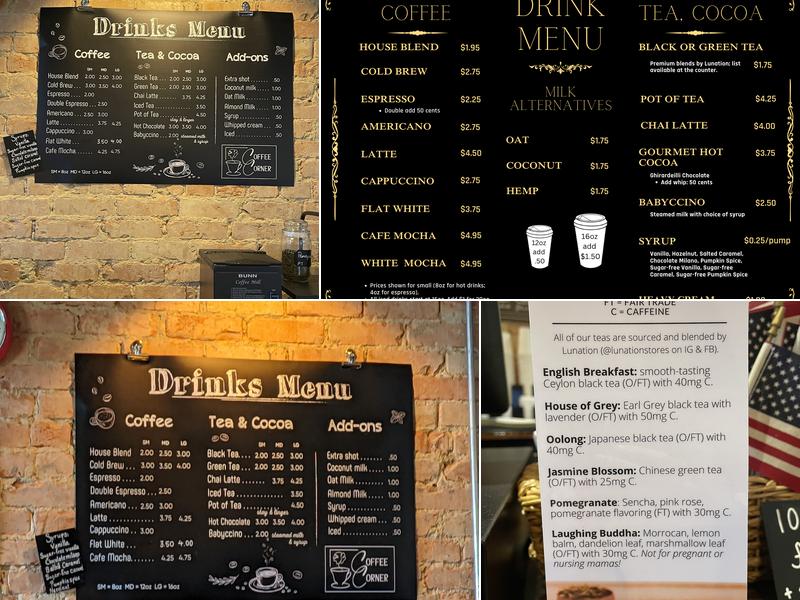 Coffee Corner Menu