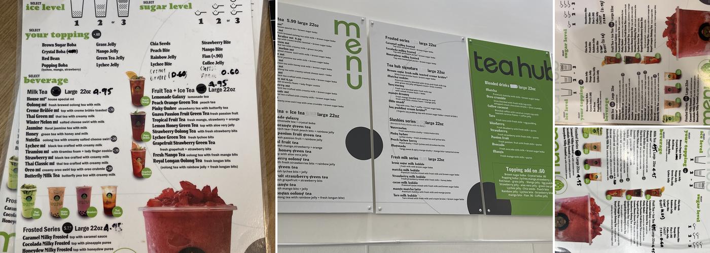 Tea Hub Menu