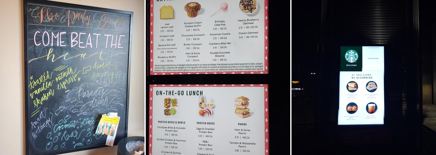 Starbucks Coffee Company Menu