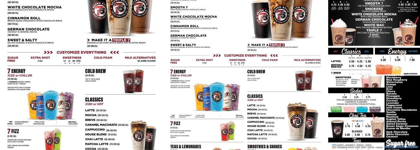 7 Brew Coffee Menu
