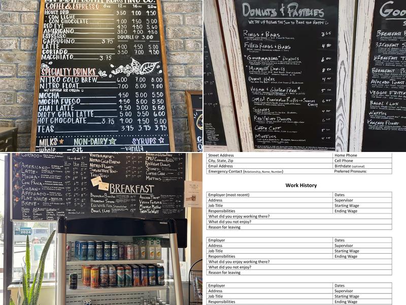 Mammoth Coffee Roasting, Co. Menu