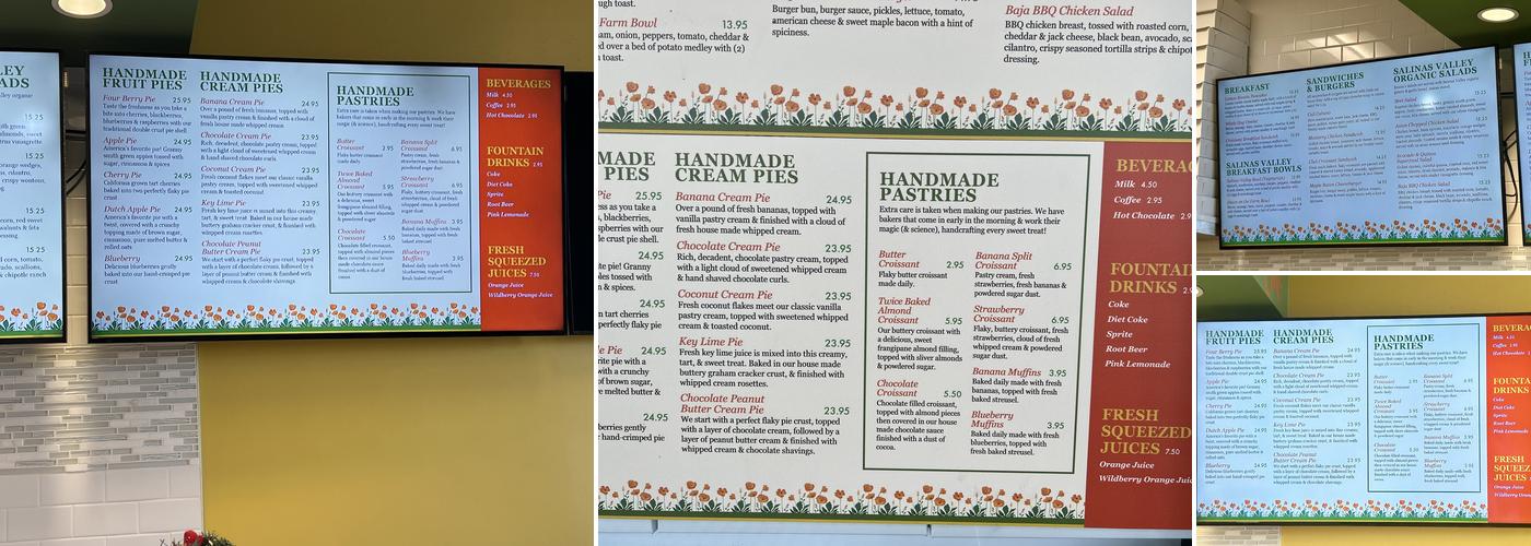 Emma's Bakery and Cafe Menu