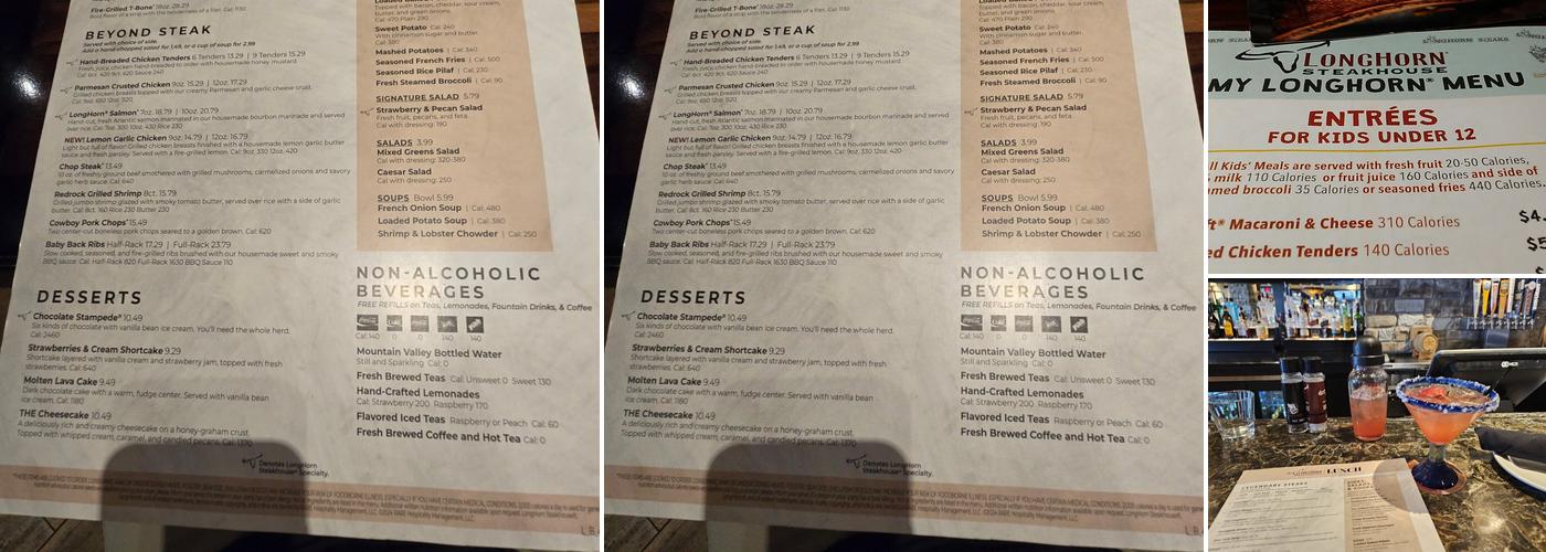 LongHorn Steakhouse Menu
