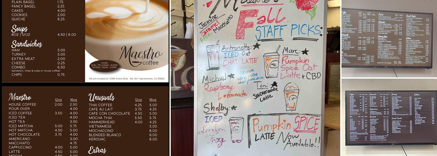 Maestro Coffee Shop Menu