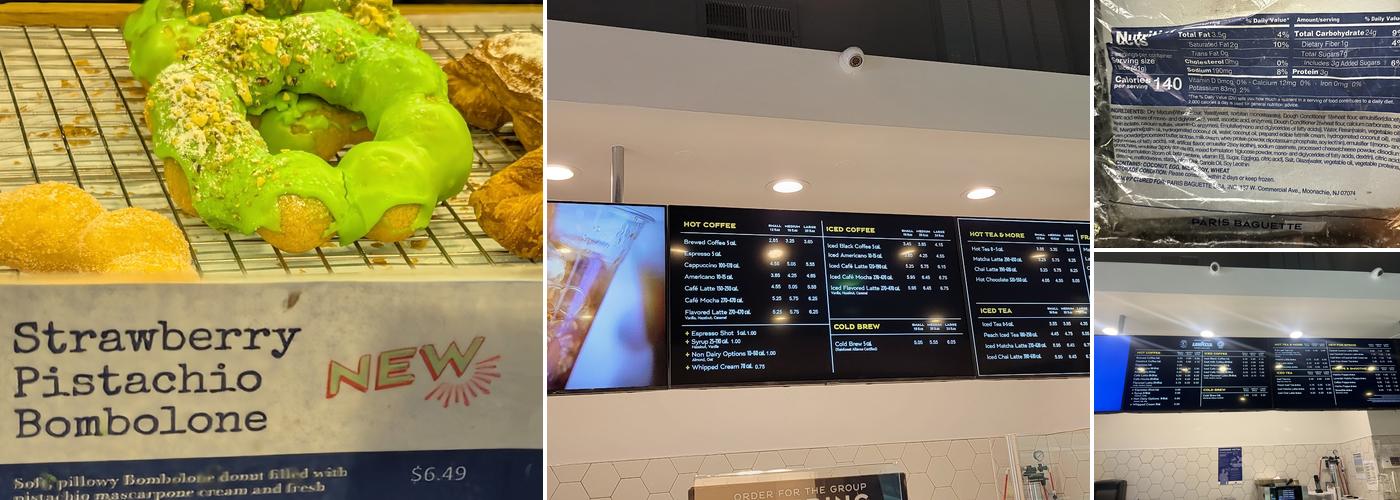 Paris Baguette Menu