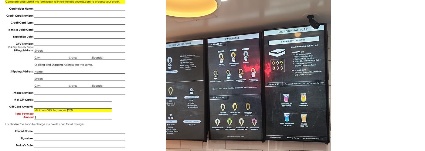 The Loop Handcrafted Menu