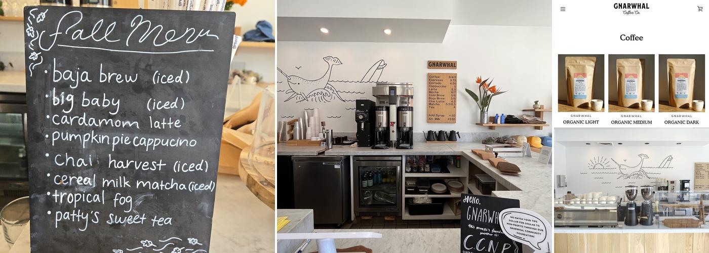Gnarwhal Coffee Co. Menu