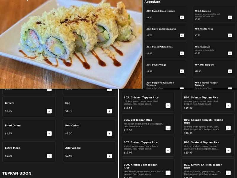 Devil’s kitchen & teppan Menu