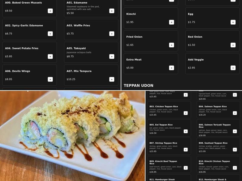 Devil’s kitchen & teppan Menu