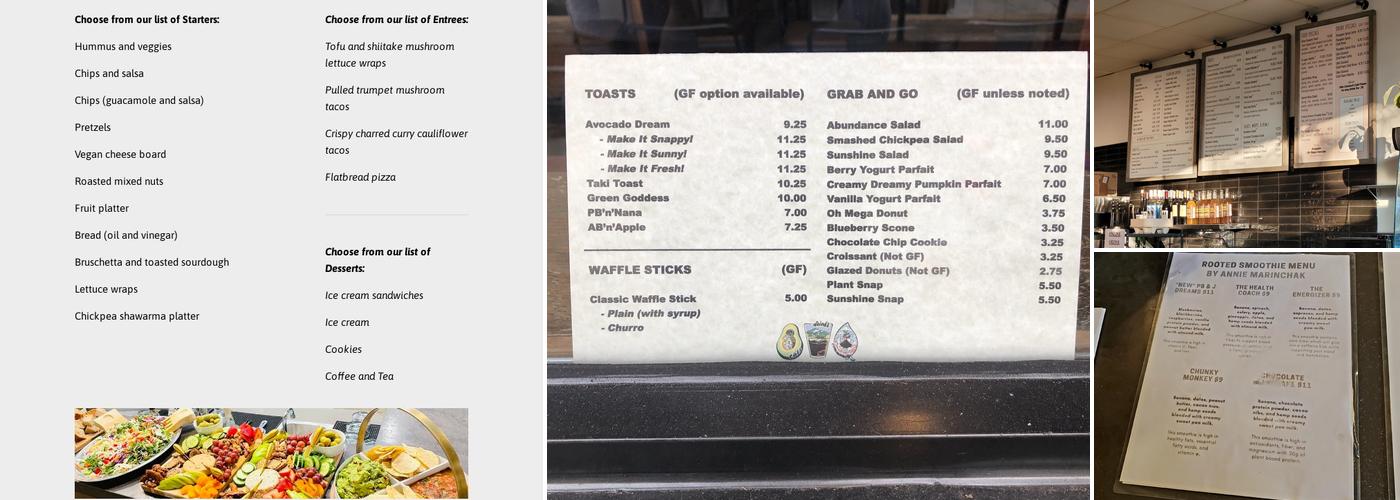 Rooted Coffee Co Menu