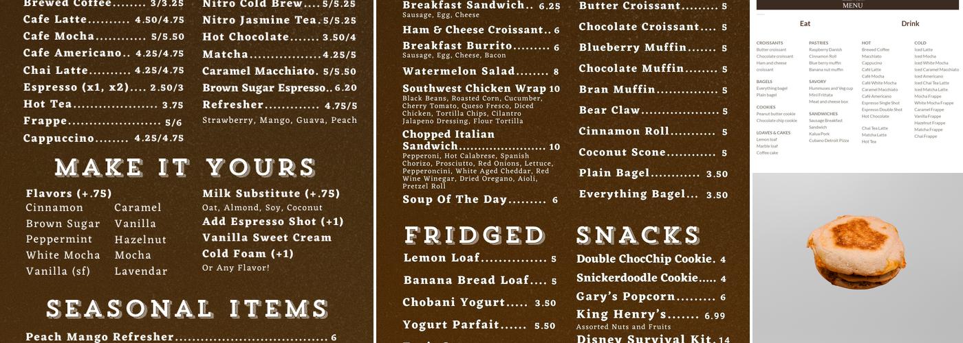 Common Grounds Cafe Menu