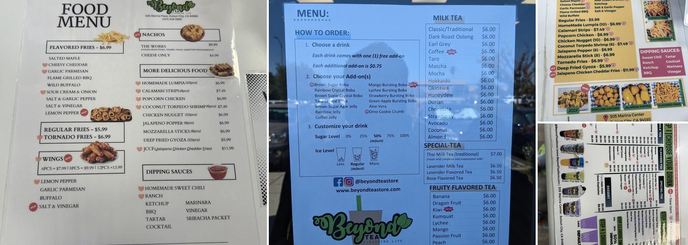 Beyond Tea Menu