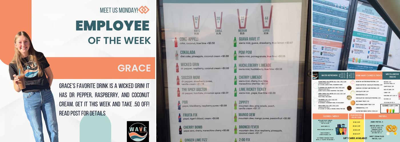 Wave Drinks + Sweets Menu