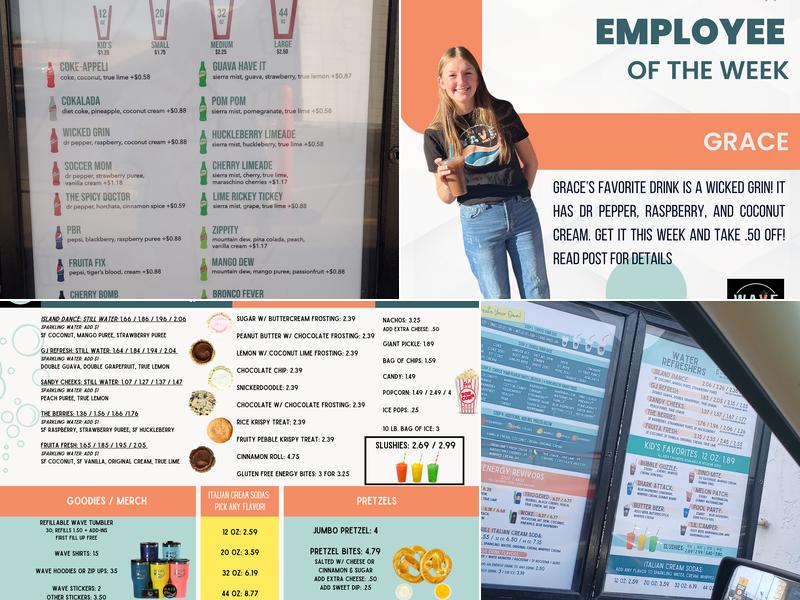 Wave Drinks + Sweets Menu