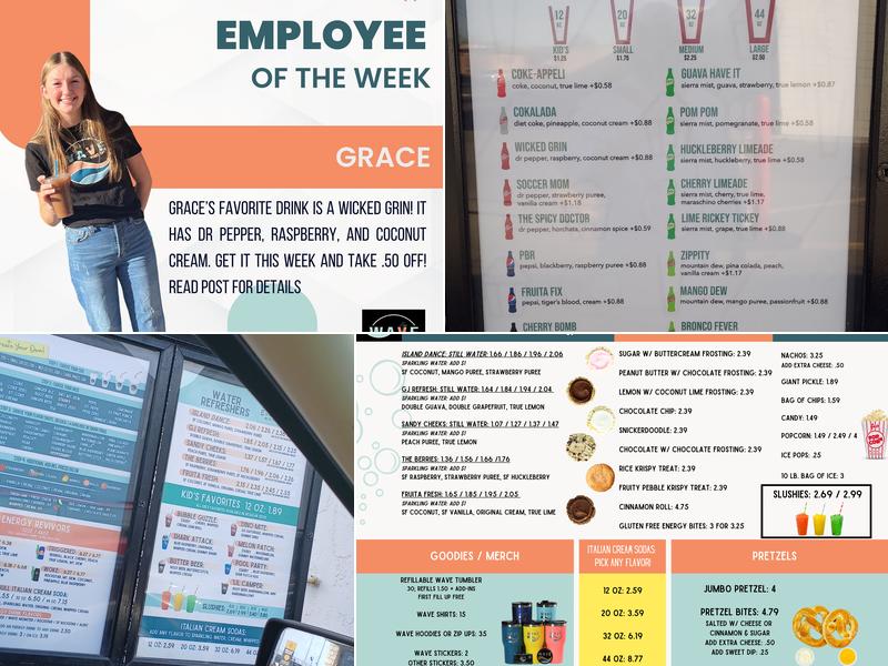 Wave Drinks + Sweets Menu