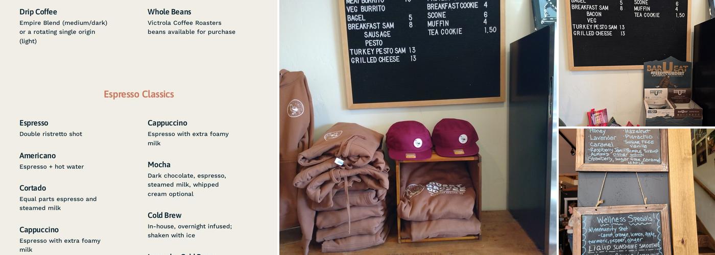 Dusky Grouse Coffee Menu
