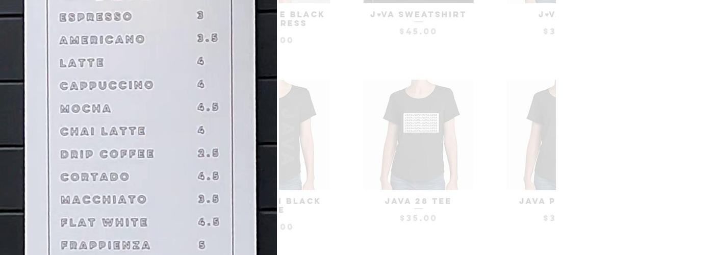ALL THAT JAVA Menu