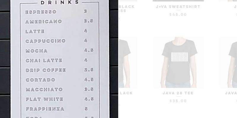 ALL THAT JAVA Menu