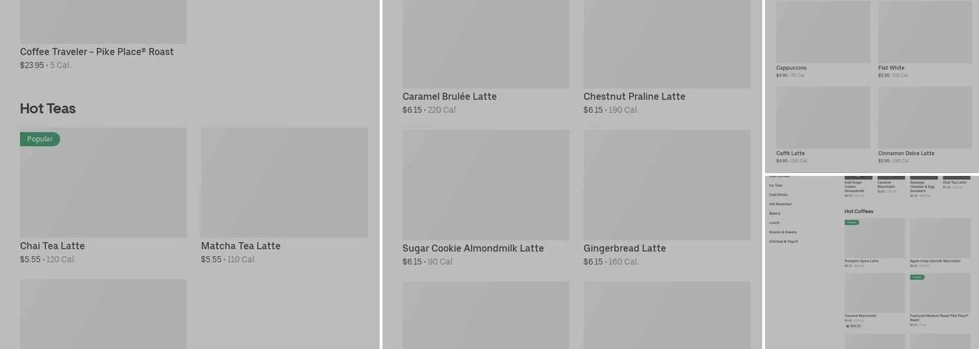 Starbucks Menu