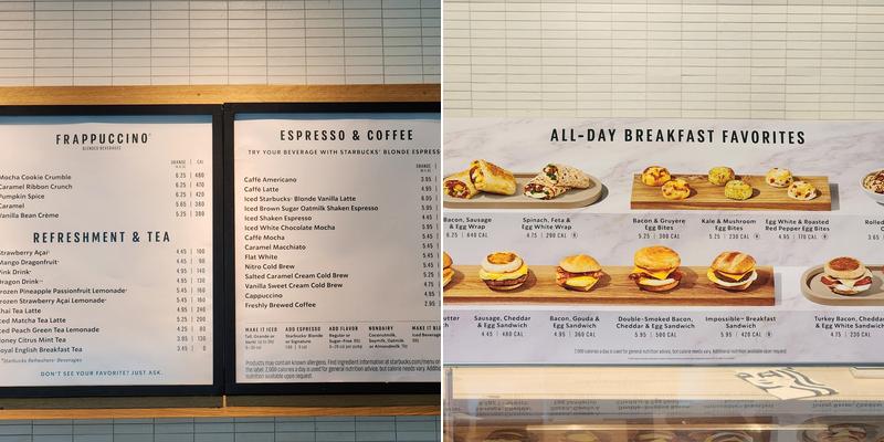 Starbucks Menu