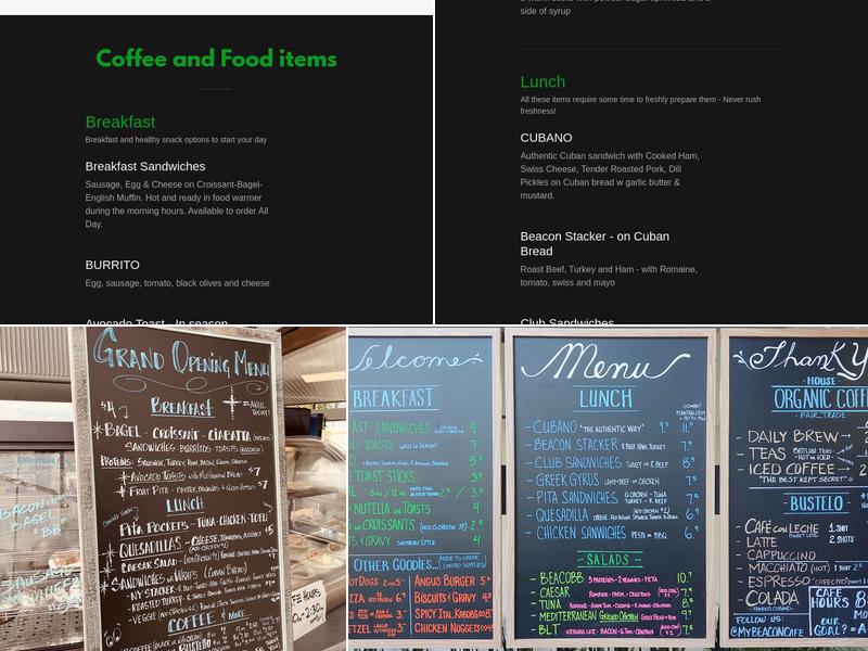 Beacon Café, LLC Menu