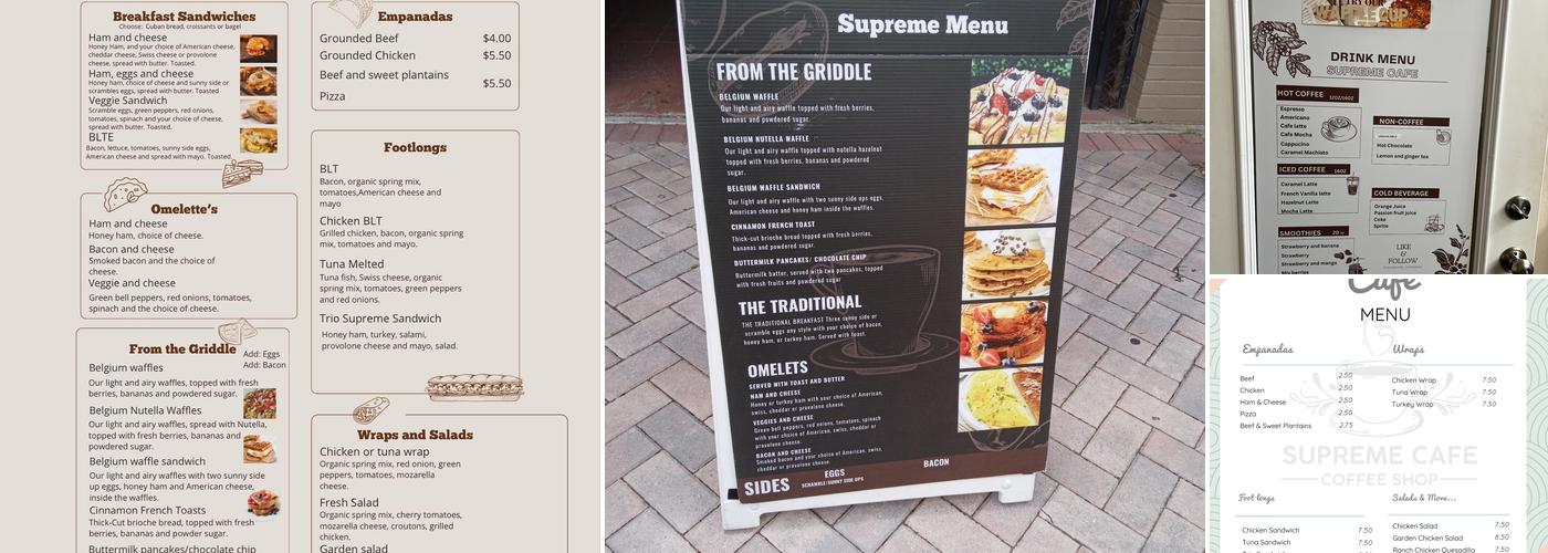 Supreme Cafe Menu