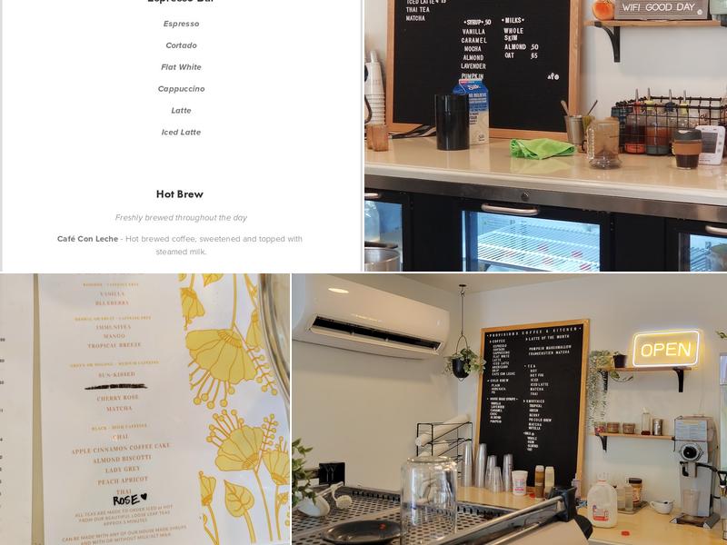Provisions Coffee & Kitchen Menu
