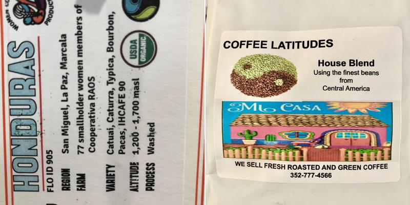 Coffee Latitudes Roasting Menu