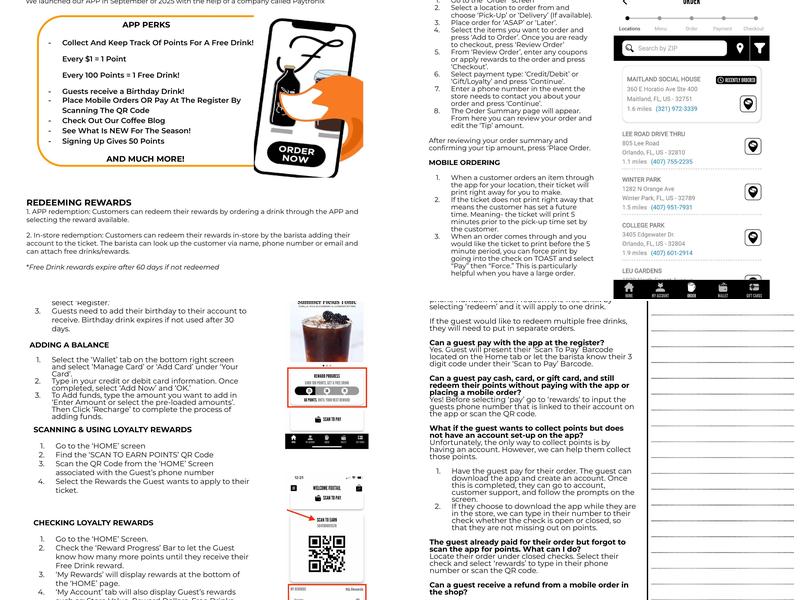 Foxtail Coffee Co. Menu