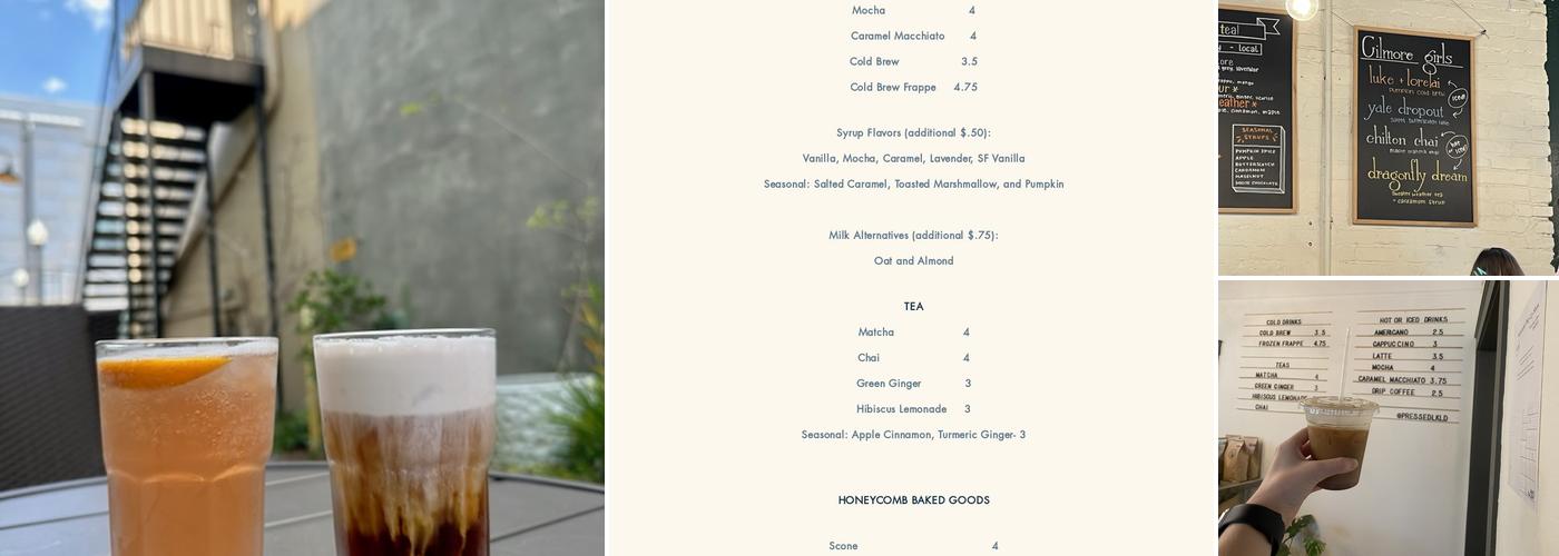Pressed Books & Coffee Menu