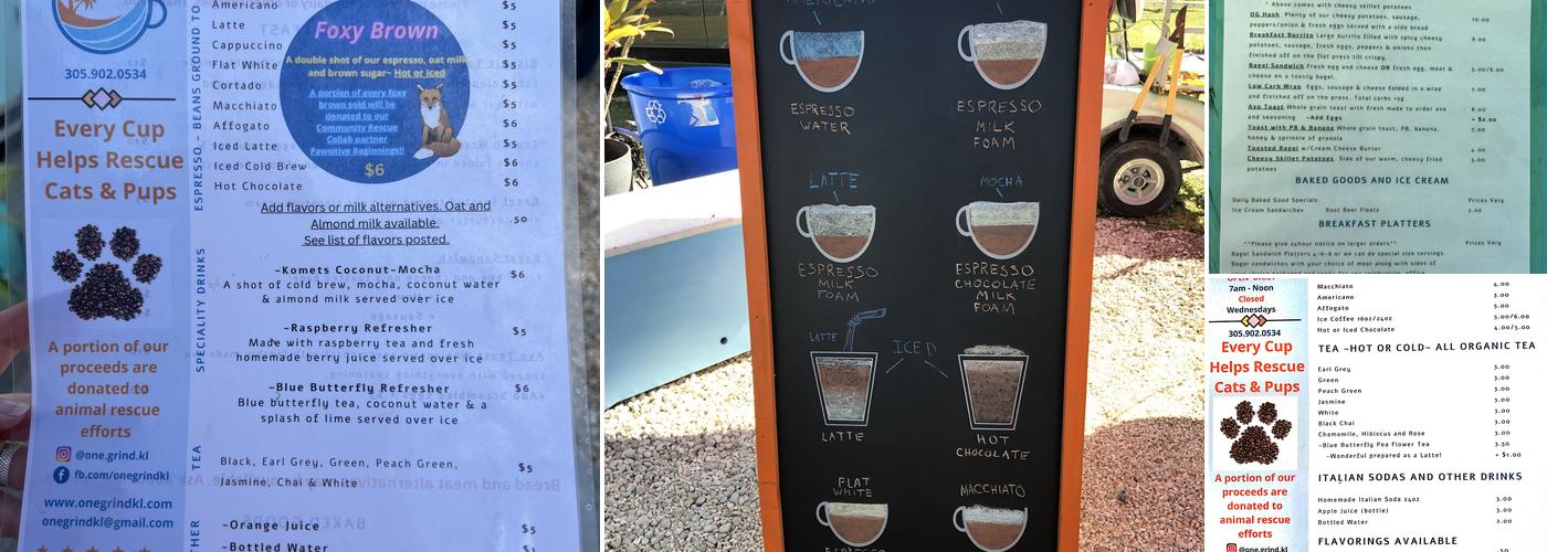 One Grind Menu