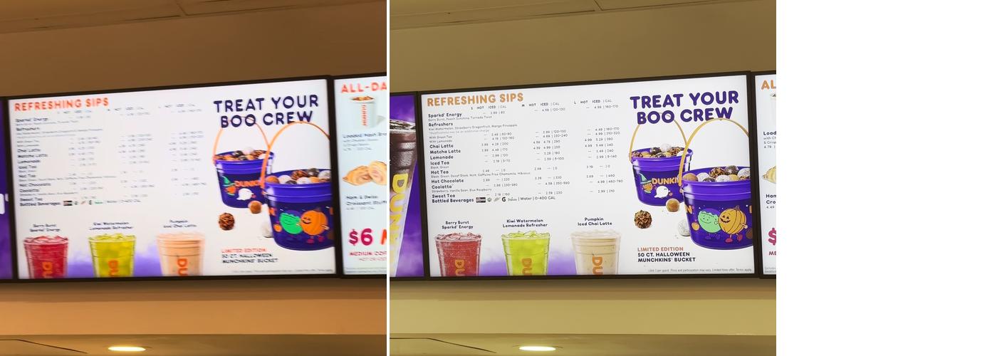 Dunkin' Menu