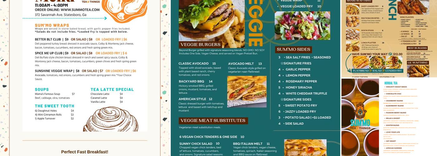 Sum'mo Tea Cafe Menu