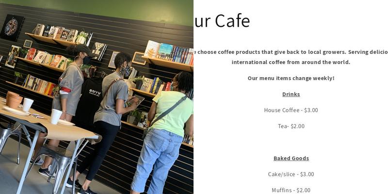 Onyx Bookstore Cafe LLC Menu