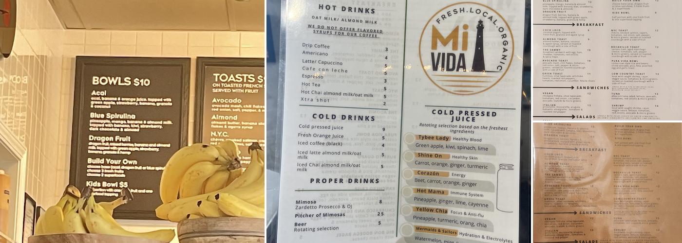 Mi Vida Menu