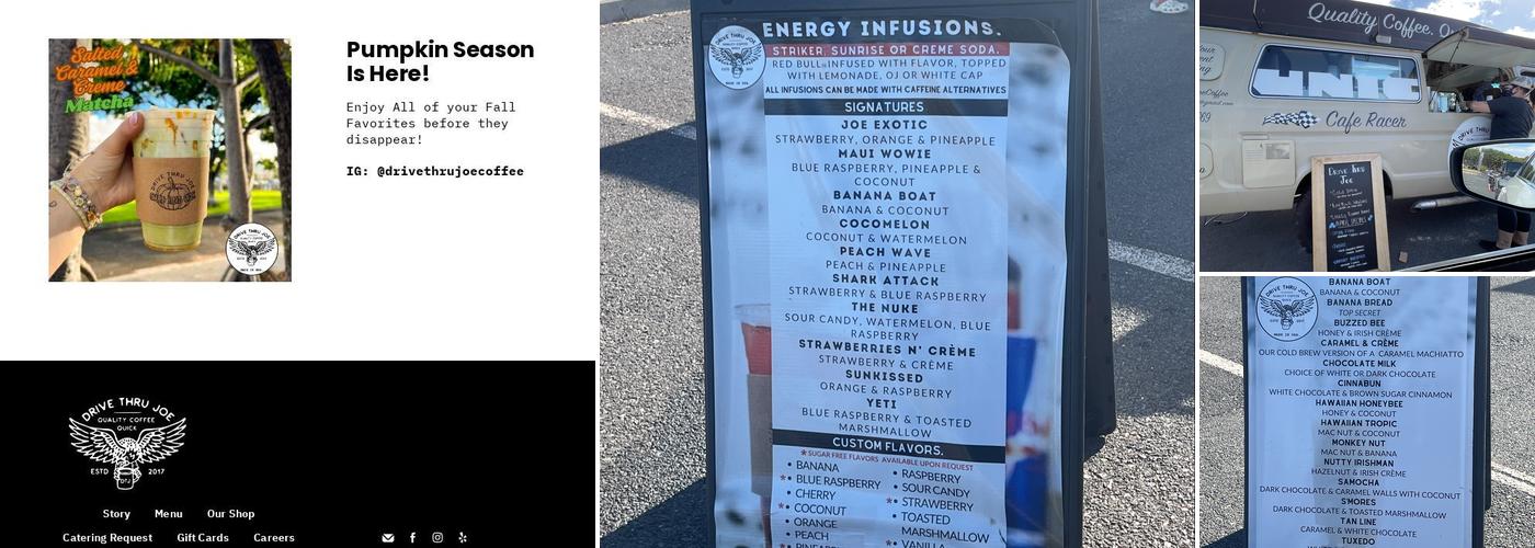 Drive Thru Joe Menu