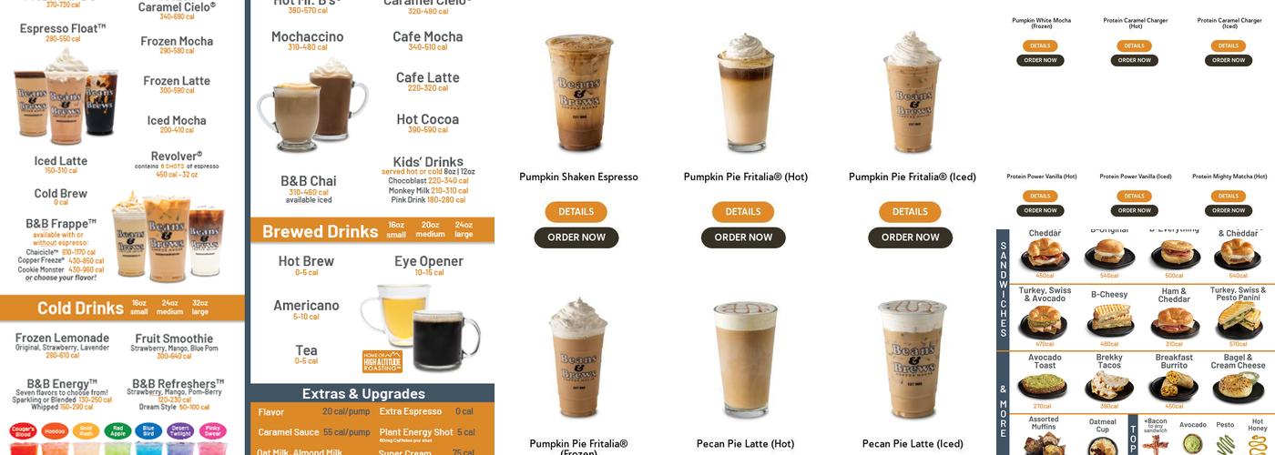 Beans & Brews Coffeehouse Menu