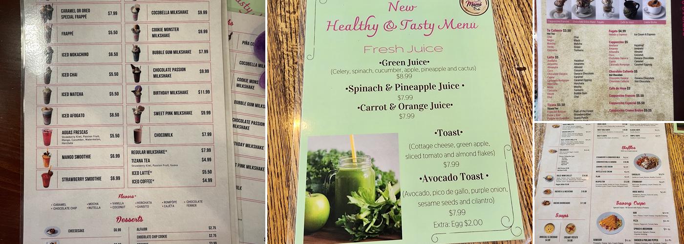 Dulce Mami Café Menu
