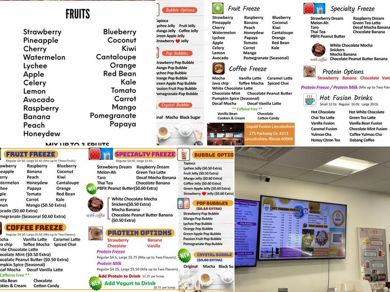 Liquid Fusion Deerfield Menu