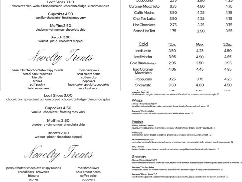 Momsy’s Cafe Menu