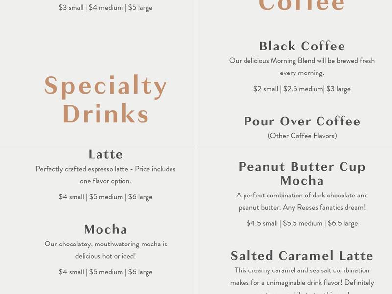 Bob & Lou's Coffee Menu