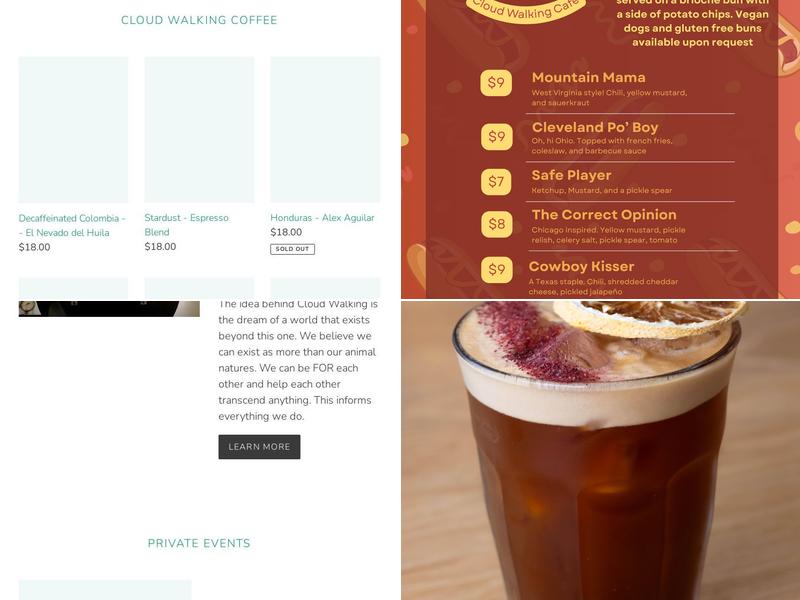 Cloud Walking Cafe & Lounge Menu